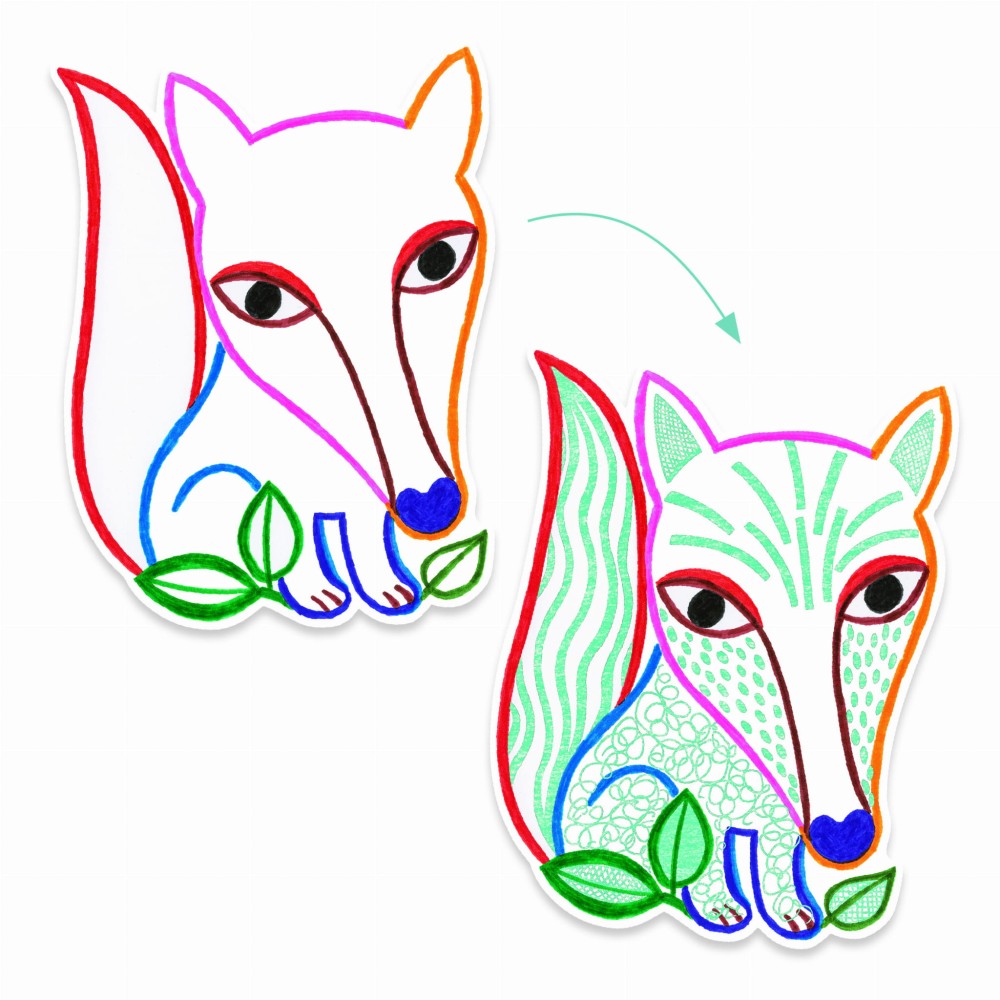 Set of coloring sheets Forest Animals - Djeco - 12 pcs.