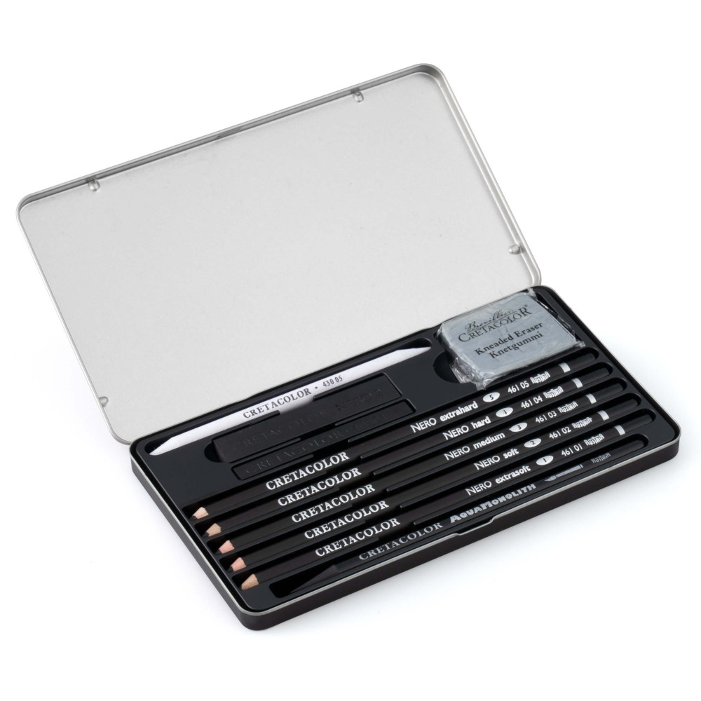 Zestaw do rysowania Deep Black Drawing Set - Cretacolor - 10 szt.