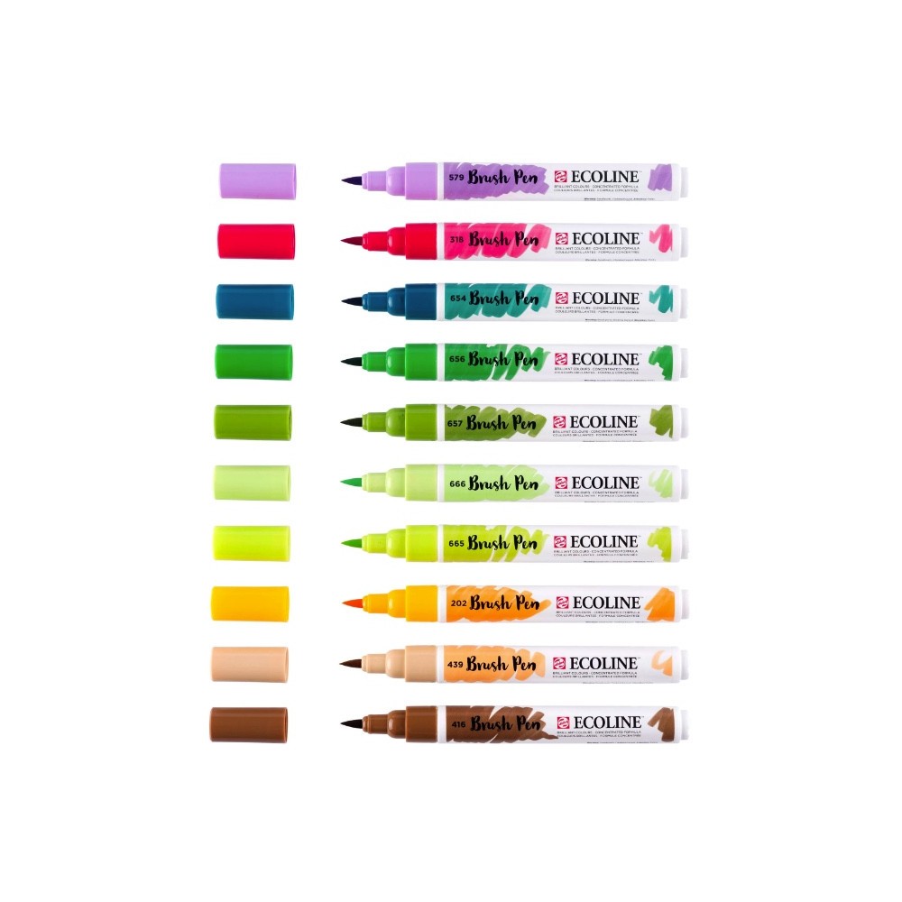 Brush Pen watercolor set Ecoline Botanic - Talens - 10 pcs.
