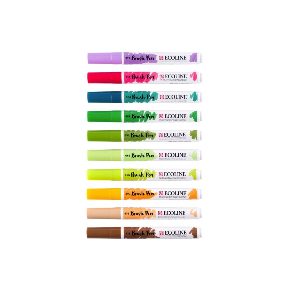 Brush Pen watercolor set Ecoline Botanic - Talens - 10 pcs.