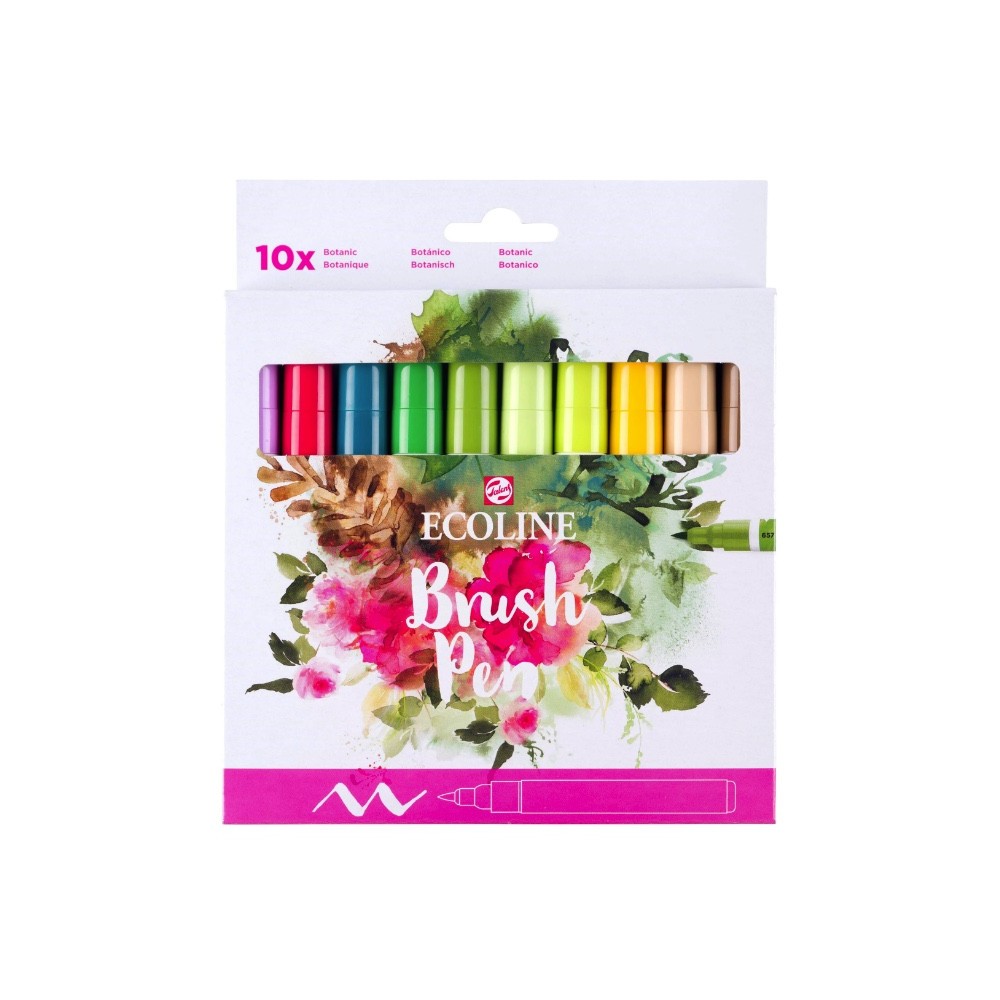 Brush Pen watercolor set Ecoline Botanic - Talens - 10 pcs.