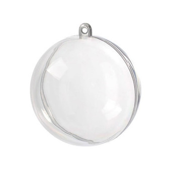 Acrylic two-piece bauble - transparent, 14 cm