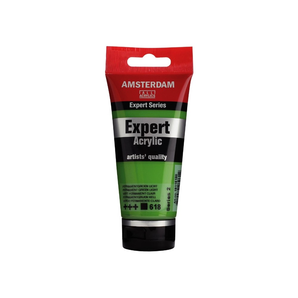 Expert acrylic paint - Amsterdam - 618, Permanent Green Light, 75 ml