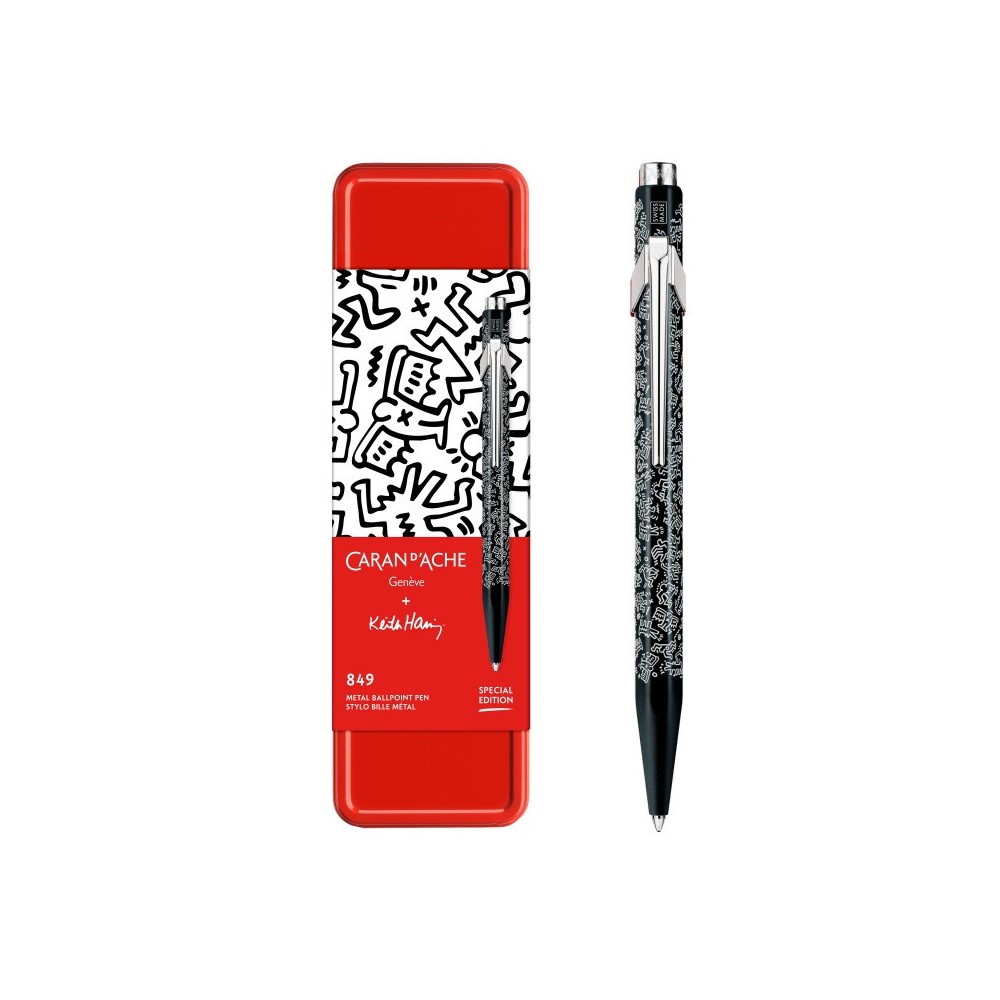 Długopis 849 Keith Haring z etui - Caran d'Ache - Black & White