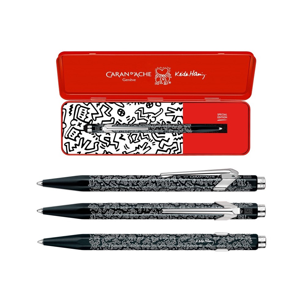 849 Keith Haring ballpoint pen with case - Caran d'Ache - Black & White
