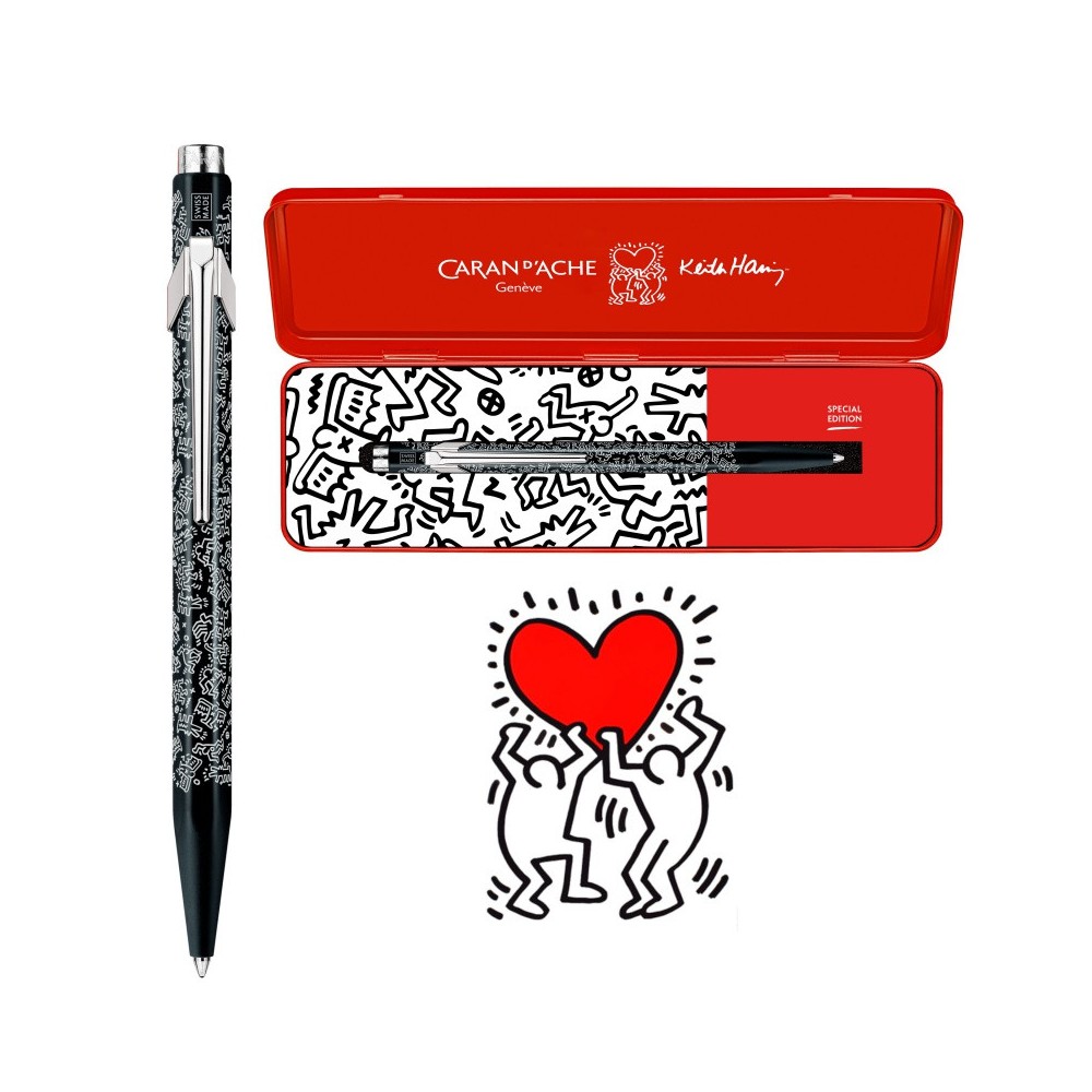 849 Keith Haring ballpoint pen with case - Caran d'Ache - Black & White