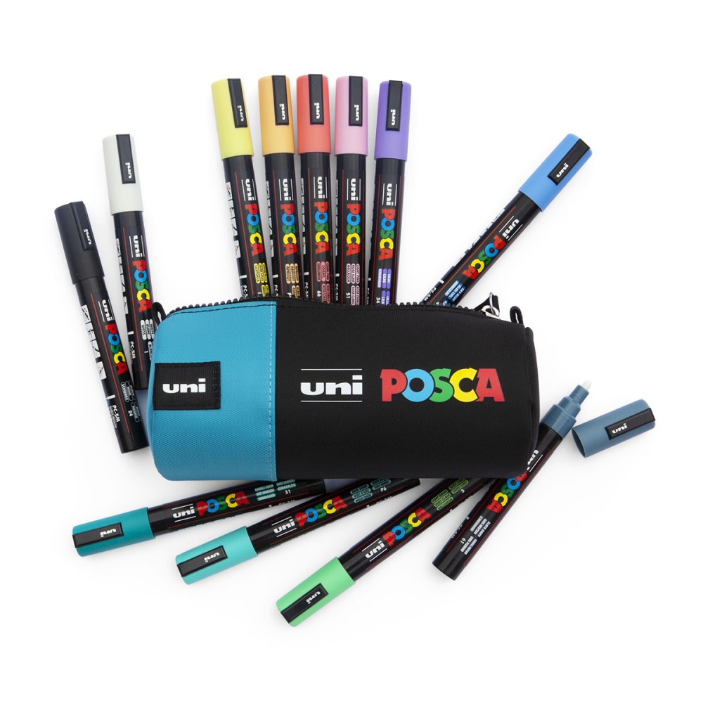 Posca Pencil Case - Uni - blue, 8 x 20 cm