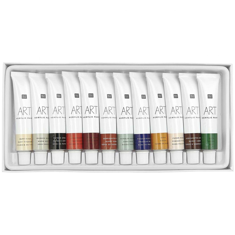 Set of acrylic paints ART Earthy Colors - Rico Design - 12 x 12 ml