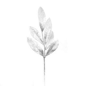 Christmas branch with glitter - silver, 30 cm