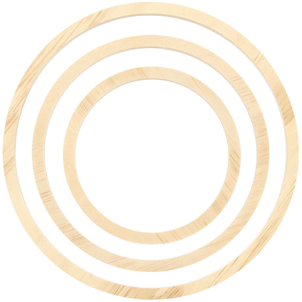 Set of wooden hoops, base for wreaths - Rico Design - 3 pcs.