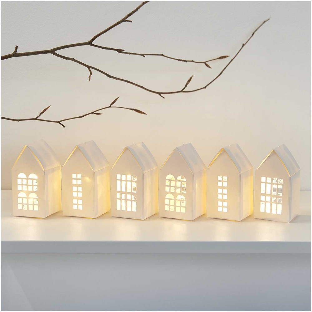 Set of paper houses - Rico Design - white, 6 pcs.