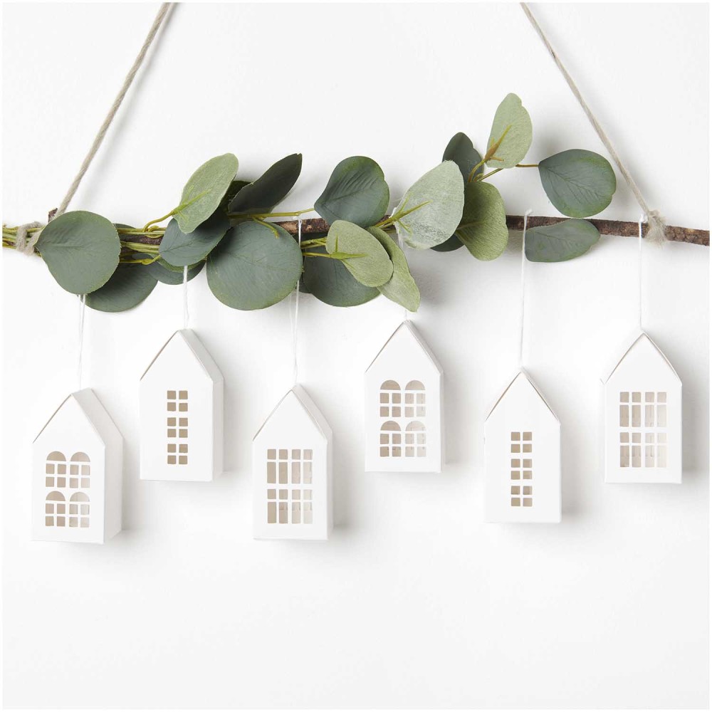 Set of paper houses - Rico Design - white, 6 pcs.