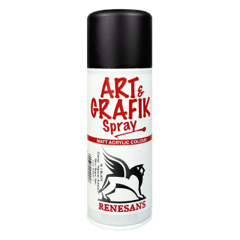 Farba akrylowa w sprayu - Renesans - czarna, 200 ml