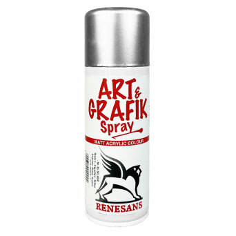 Farba akrylowa w sprayu metaliczna - Renesans - srebrna, 200 ml