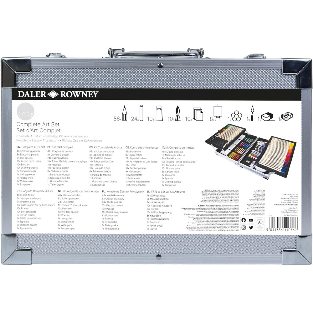 Complete Painting Art Set in case - Daler Rowney - 122 pcs.