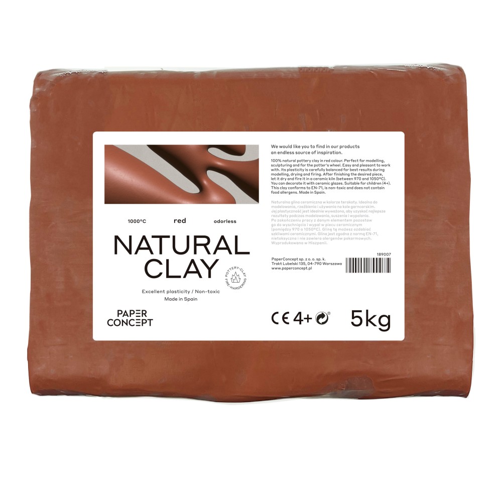 Glina rzeźbiarska Natural Clay - PaperConcept - Red 5 kg