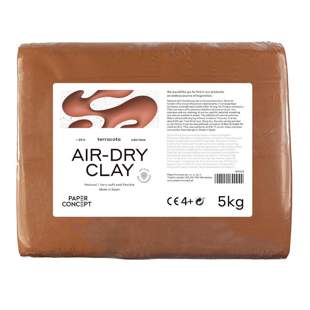 Glinka samoutwardzalna Air-Dry Clay - PaperConcept - Terracota 5 kg