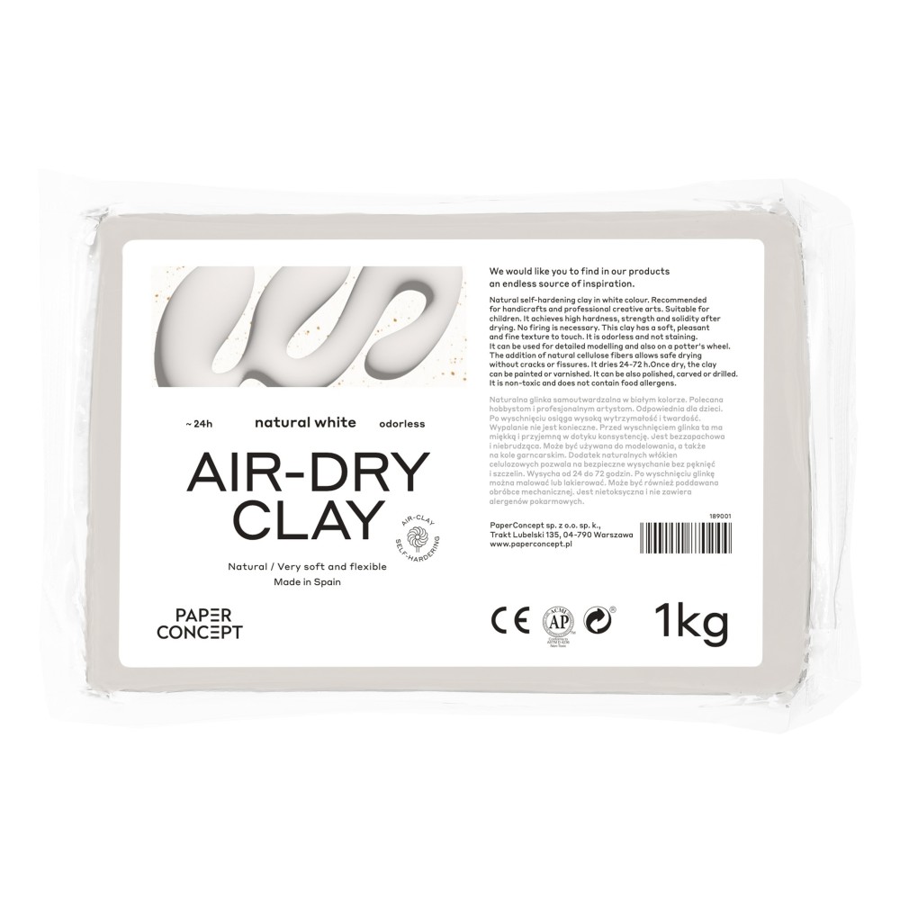 Glinka samoutwardzalna Air-Dry Clay - PaperConcept - Natural White 1 kg