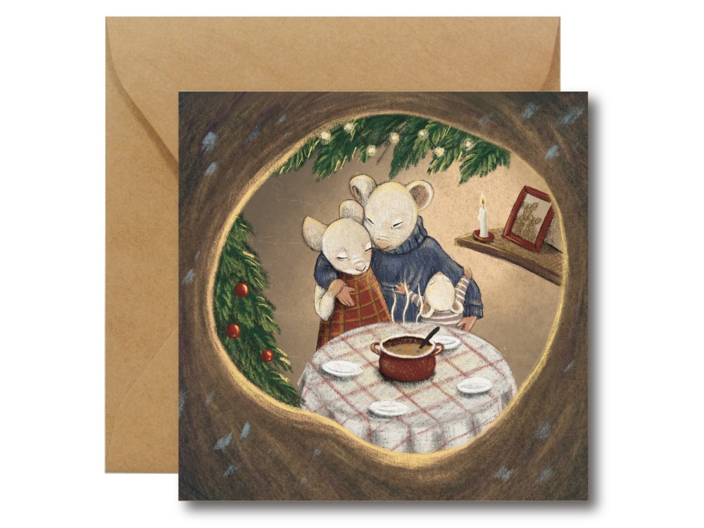 Greeting card - Hi Little - Christmas Home, 14,5 x 14,5 cm