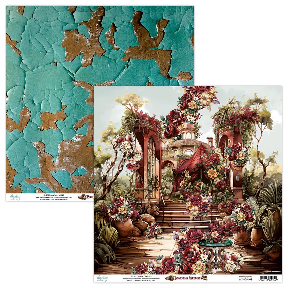 Papier do scrapbookingu 30,5 x 30,5 cm - Mintay - Bohemian Wedding 02