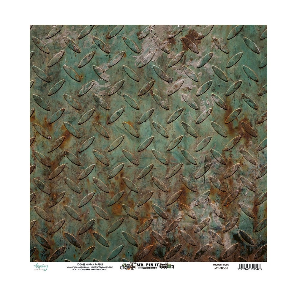 Scrapbooking paper 30,5 x 30,5 cm - Mintay - Mr. Fix It 01
