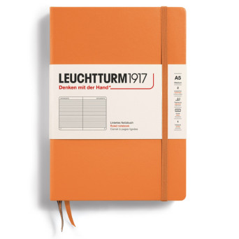 Notatnik A5 - Leuchtturm1917 - w linie, Apricot, twarda okładka, 80 g