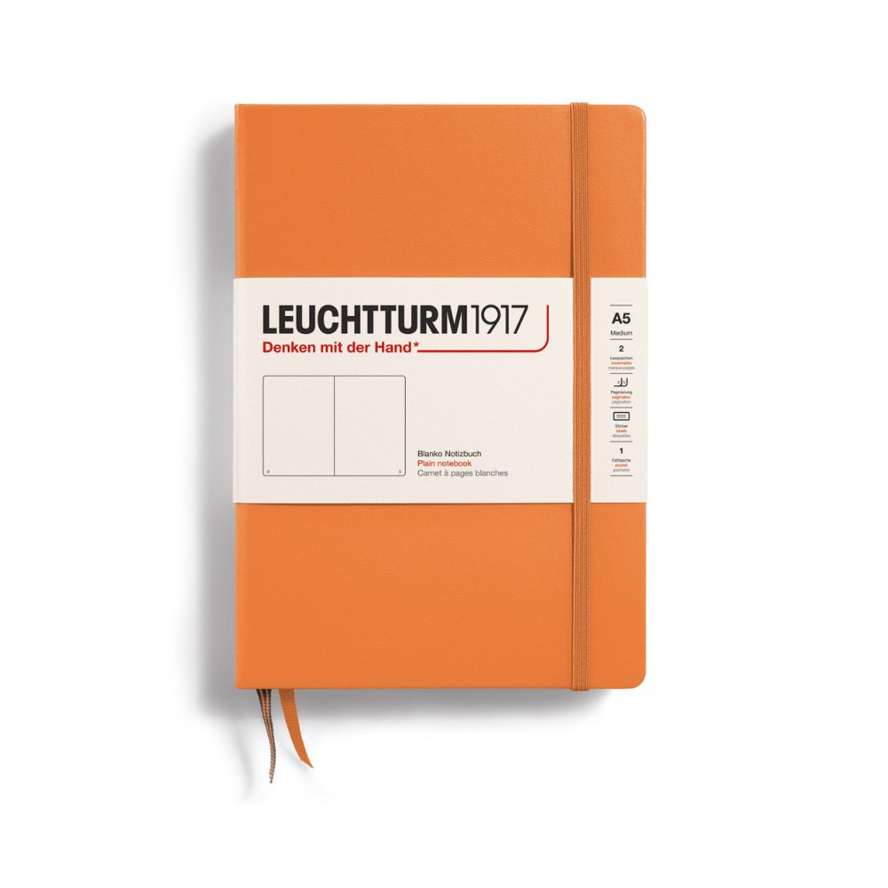 Notatnik A5 - Leuchtturm1917 - gładki, Apricot, twarda okładka, 80 g