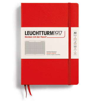 Notatnik A5 - Leuchtturm1917 - w kratkę, Lobster, twarda okładka, 80 g