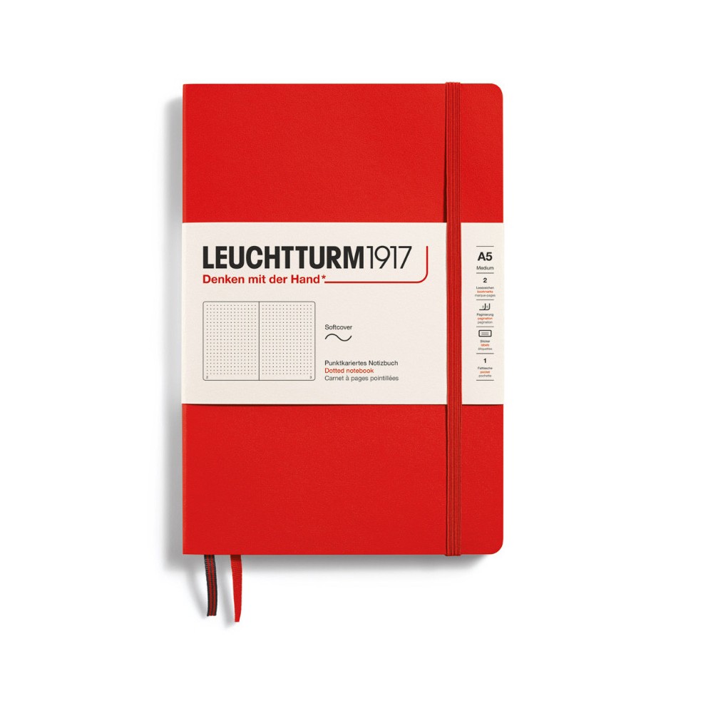 Notebook, A5 - Leuchtturm1917 - dotted, Lobster, soft cover, 80 g