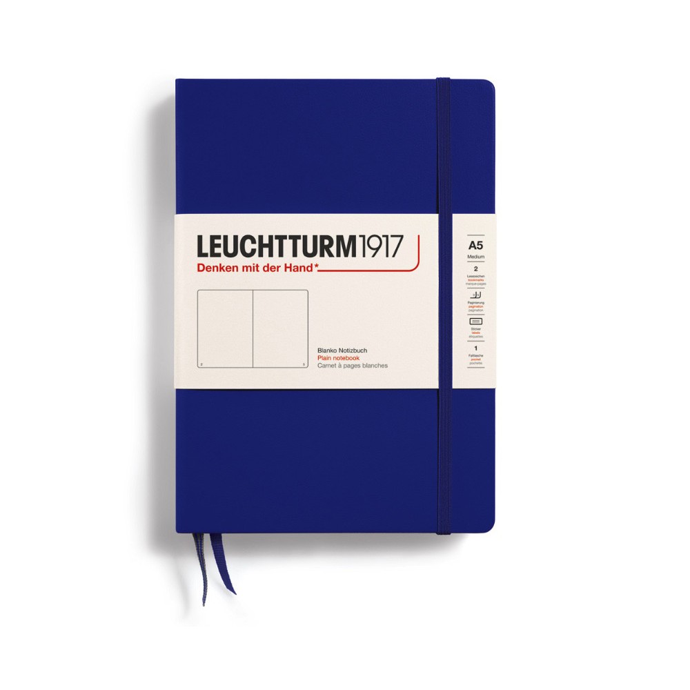 Notebook, A5 - Leuchtturm1917 - plain, Ink, hard cover, 80 g