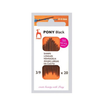 Set of needles - Pony - Black, size 3-9, 20 pcs.