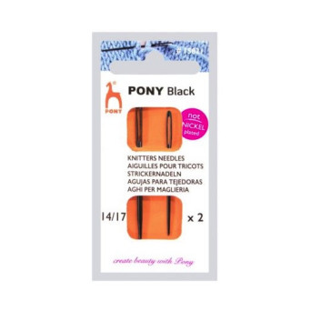 Set of knitting needles - Pony - Black, size 14-17, 2 pcs.