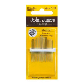 Set of Sharps needles - John James - size 5-10, 20 pcs.