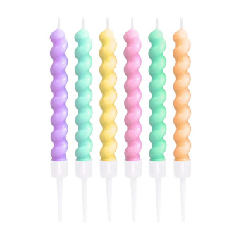 Birthday candles Twisted Swirls - 7,5 cm, 6 pcs.