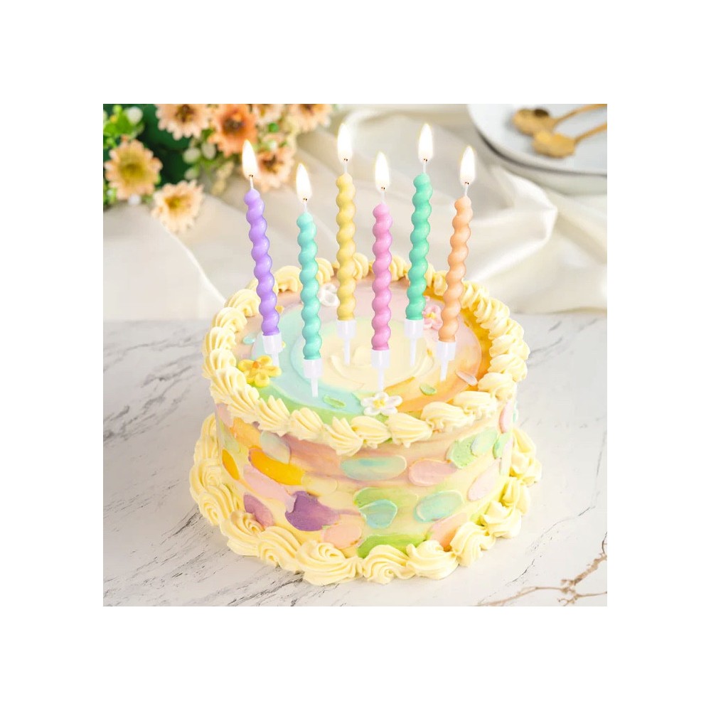 Birthday candles Twisted Swirls - 7,5 cm, 6 pcs.