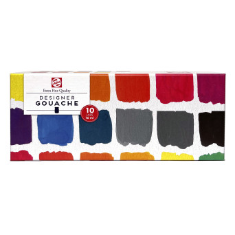 Set of Designer gouache paints in jars - Royal Talens - 10 colors x 16 ml