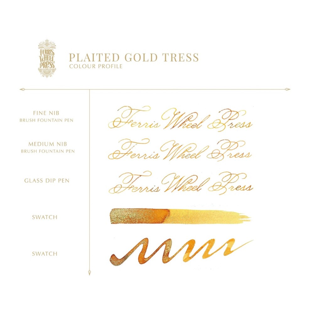Calligraphy ink FerriTales - Ferris Wheel Press - Plaited Gold Tress, 20 ml