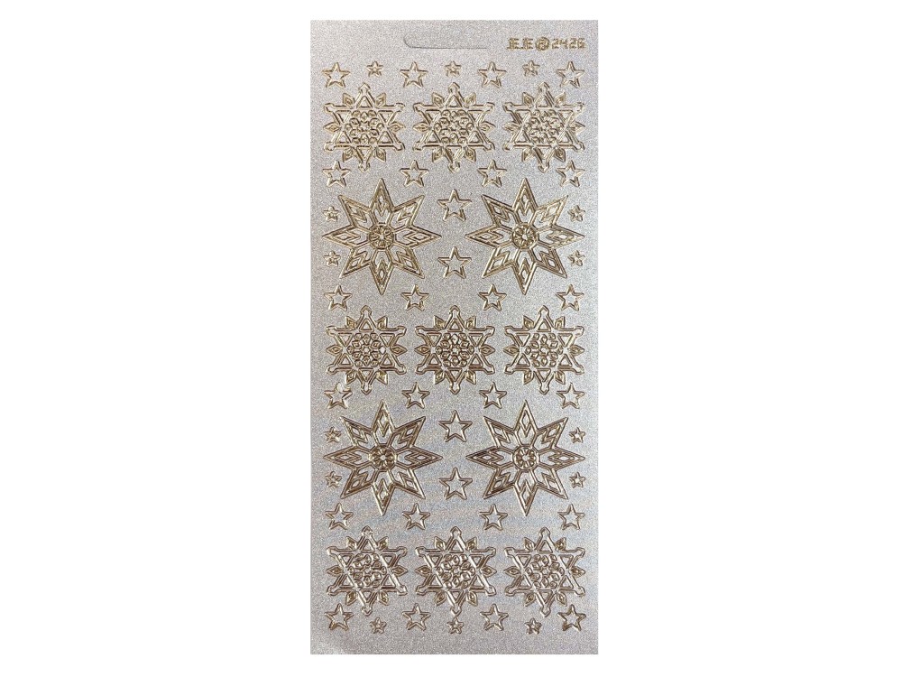 Sticker - snowflakes 2426, pearl gold