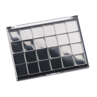 Metal magnetic case, box for watercolors - Renesans - 24 pcs.