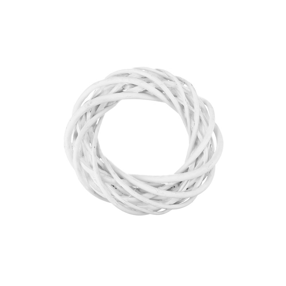 Wianek pleciony, wiklinowy, baza do stroików - biały, 15 cm