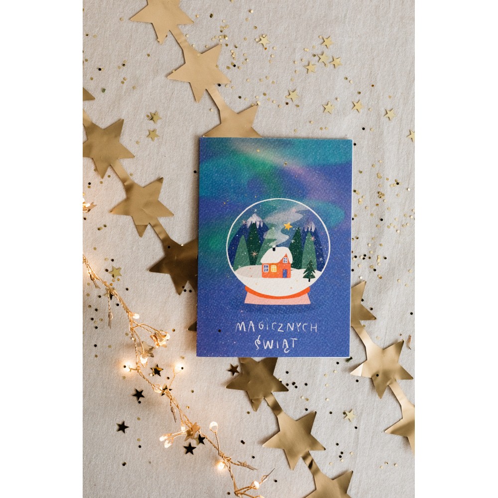 Greeting card 12 x 17 cm - Cudowianki - Magic Snowball