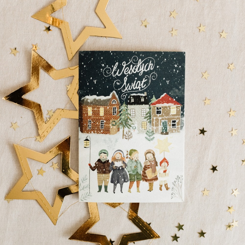 Greeting card - Cudowianki - Kolędnicy, 12 x 17 cm