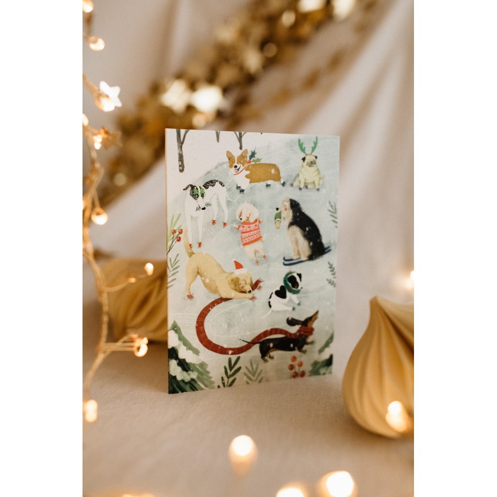 Greeting card - Cudowianki - Christmas doggies, 12 x 17 cm