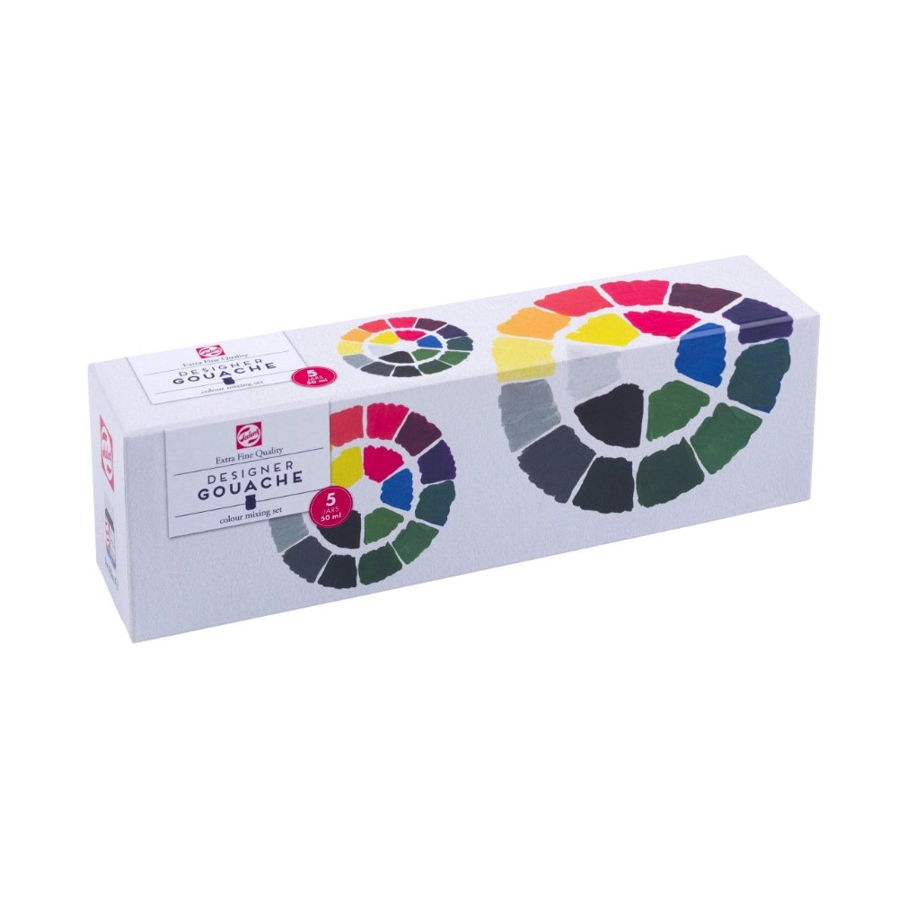 Zestaw farb gwaszy w słoiczkach - Talens - 5 kolorów x 50 ml