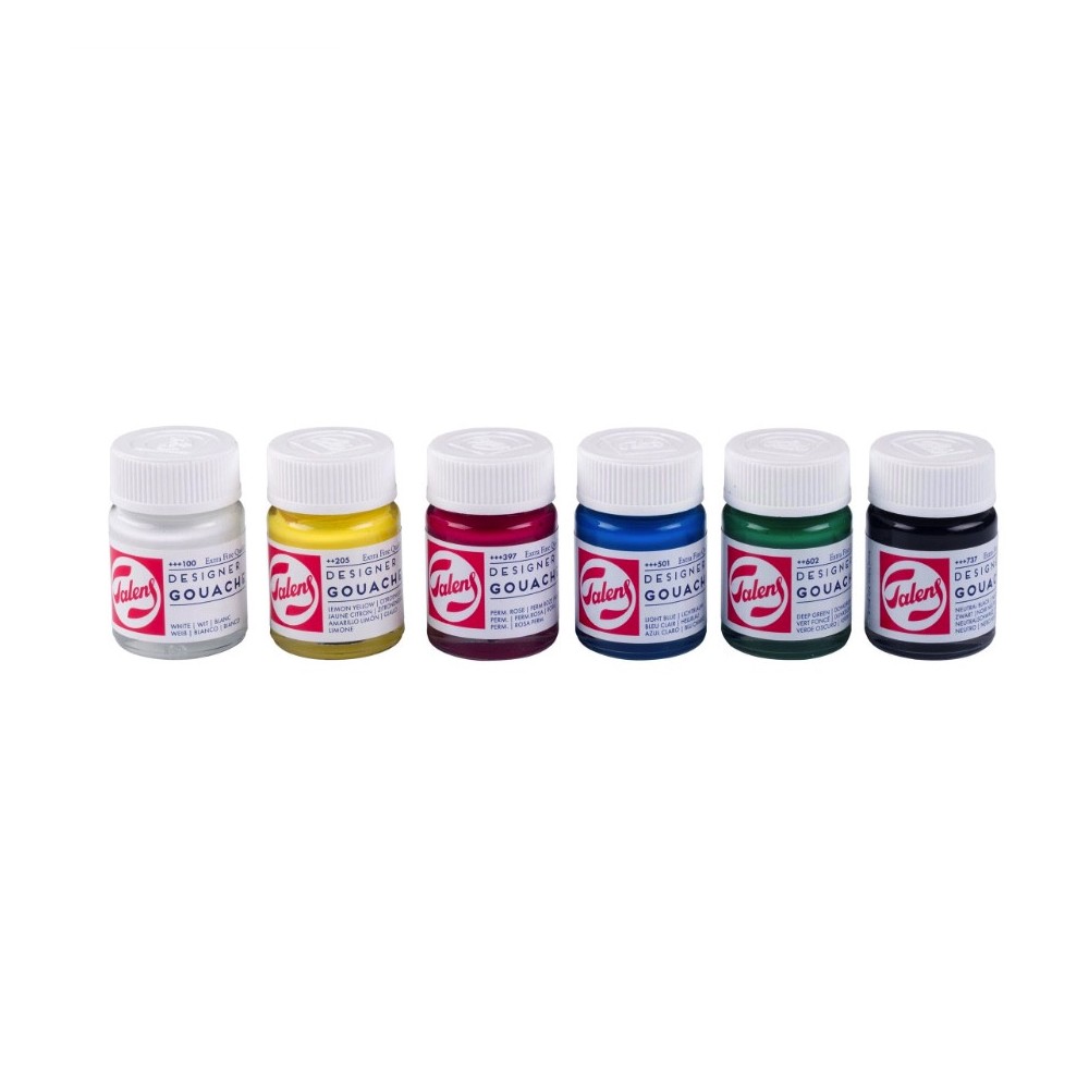 Set of Designer gouache paints in jars - Royal Talens - 6 colors x 16 ml