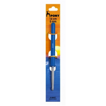 Teflon-coated crochet hook with plastic handle - Pony - 5 mm, 14 cm