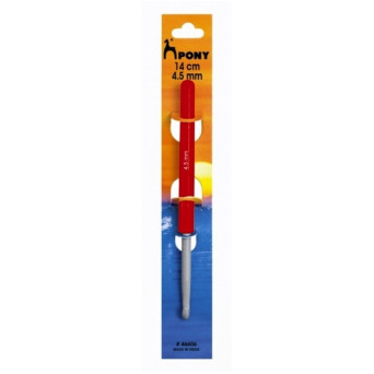 Szydełko teflonowe z plastikową rączką - Pony - 4,5 mm, 14 cm