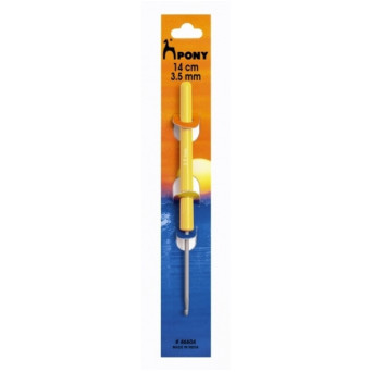 Teflon-coated crochet hook with plastic handle - Pony - 3,5 mm, 14 cm