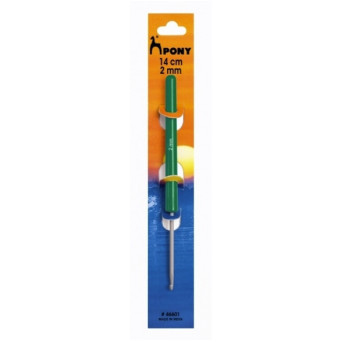 Teflon-coated crochet hook with plastic handle - Pony - 2 mm, 14 cm
