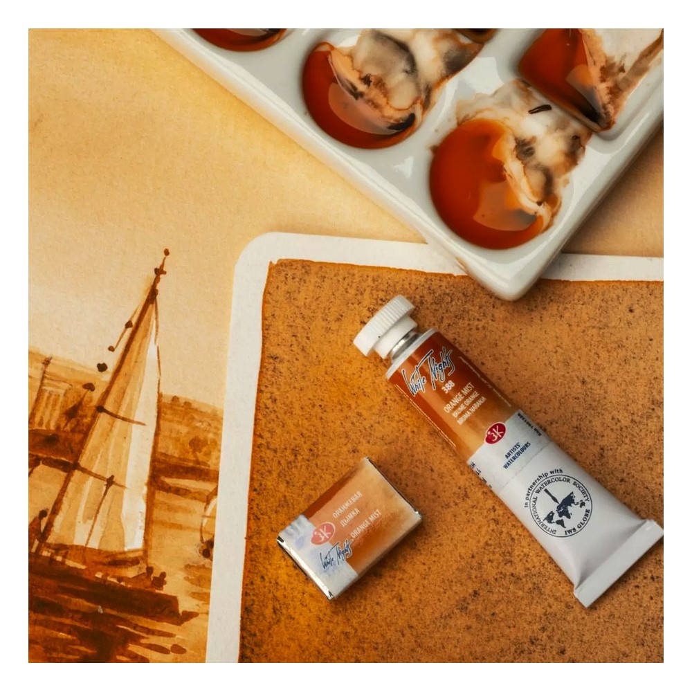 Farba akwarelowa Białe Noce - St. Petersburg - Orange Mist, kostka